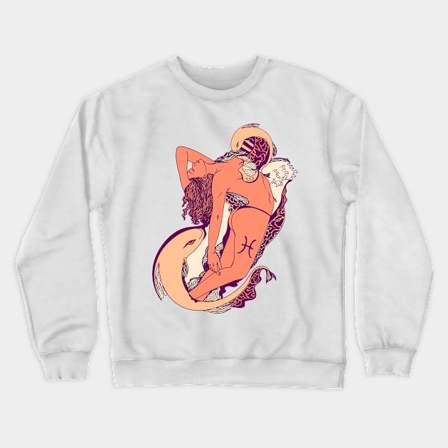 Peach Pisces Beauty Crewneck Sweatshirt by kenallouis